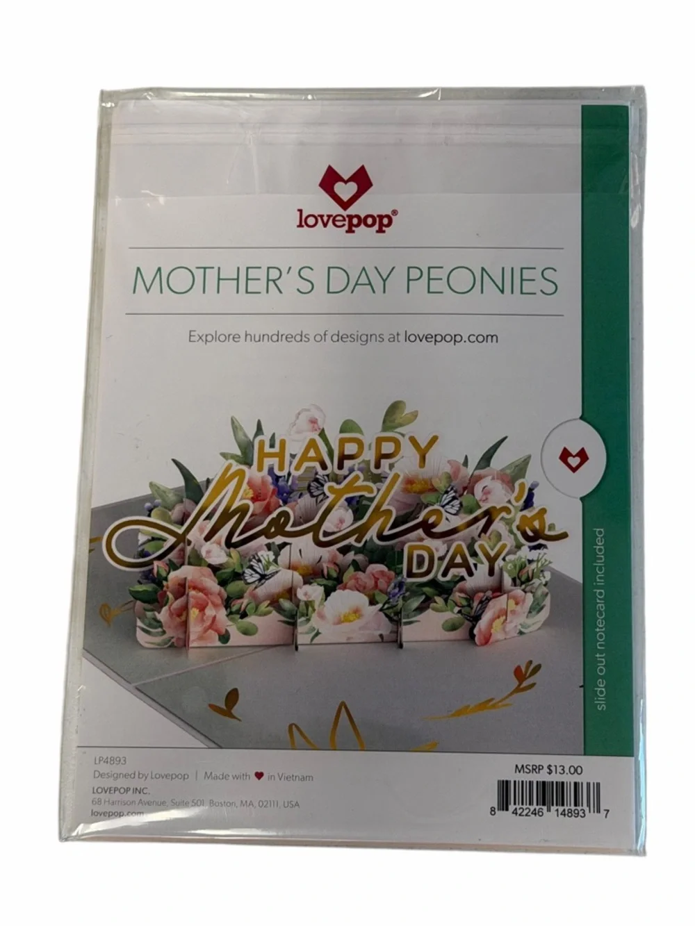 Lovepop Pink Floral Pop-Up Mother's Day Peonies Card